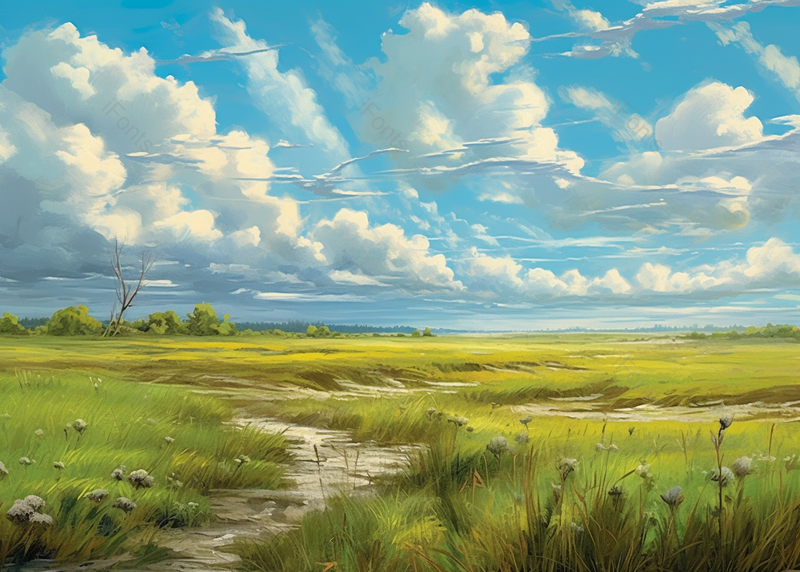 一片草地泥土路面风景插画,插画/手绘图,插画/手绘图库,插画/手绘图下载,插画/手绘